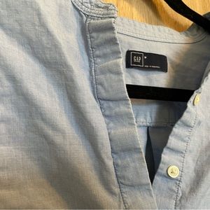 Gap Poplin Women’s Quarter-Button Tunic Shirt | Blue | M